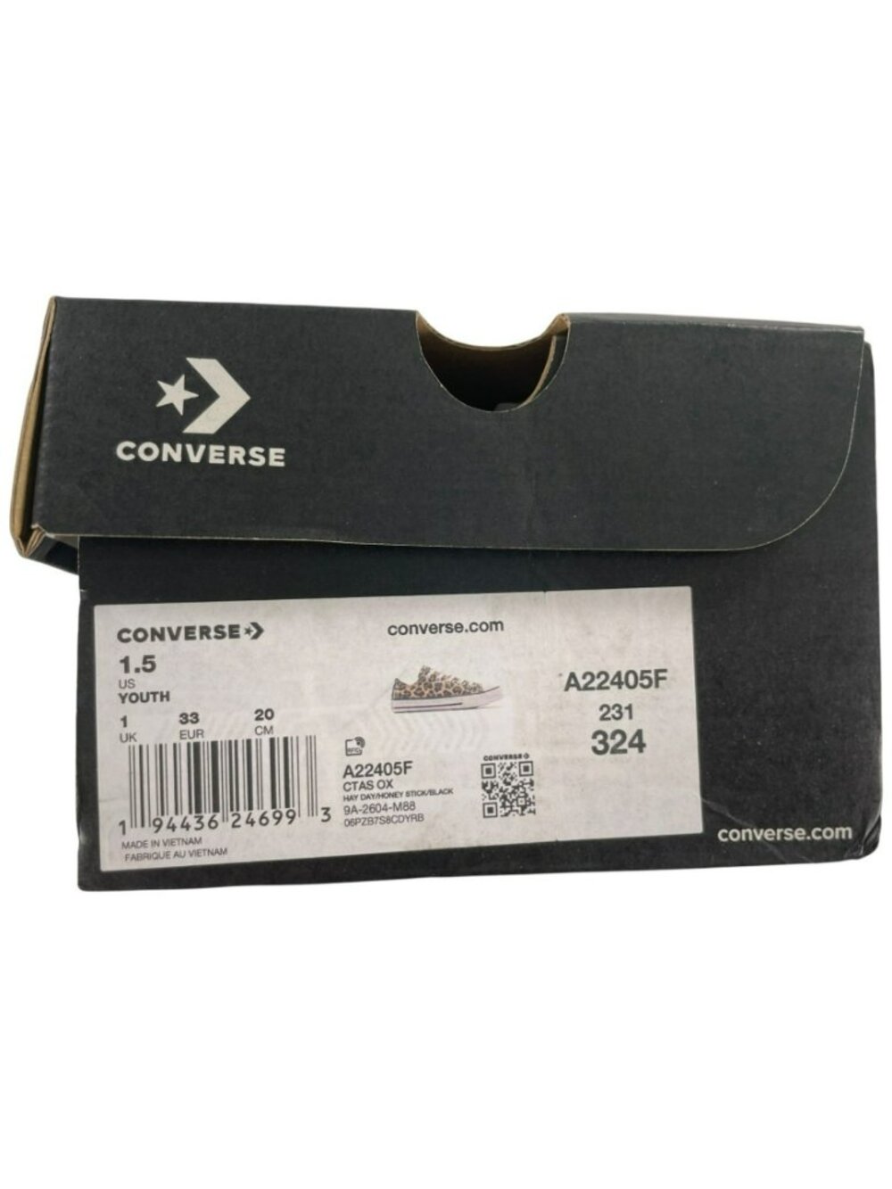 Converse Youth Leopard Print Chuck Taylor All Star Low Top Sneakers Size 1.5 NEW - Picture 9 of 10